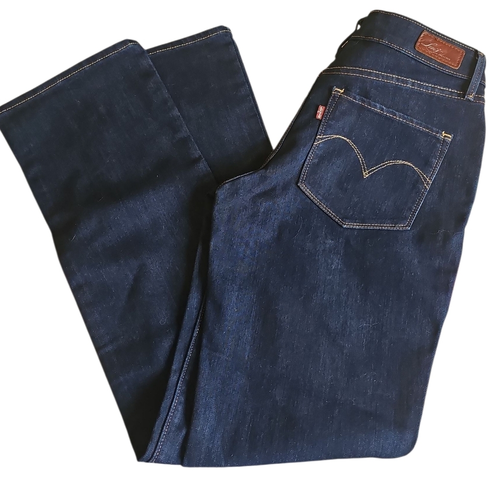 Levi's Dark Wash Bold Curves Straight Legs Denim Jeans Women S 29